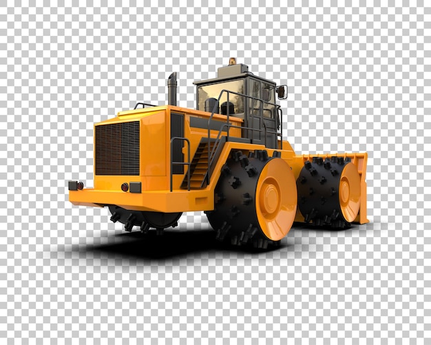 Bulldozer isolato sullo sfondo illustrazione di rendering 3d