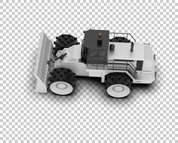 PSD bulldozer izolowany na tle ilustracja renderingu 3d