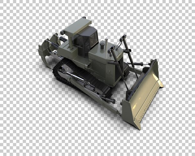 PSD bulldozer izolowany na tle ilustracja renderingu 3d