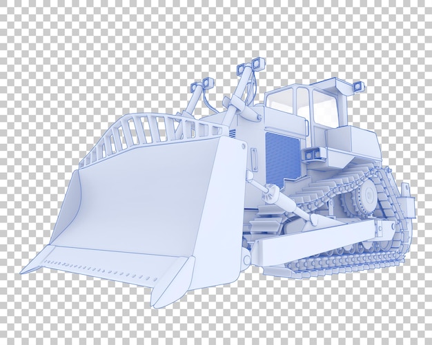 투명 한 배경 3d 렌더링 그림에 불도저