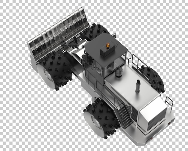 Bulldozer op transparante achtergrond 3d-rendering illustratie