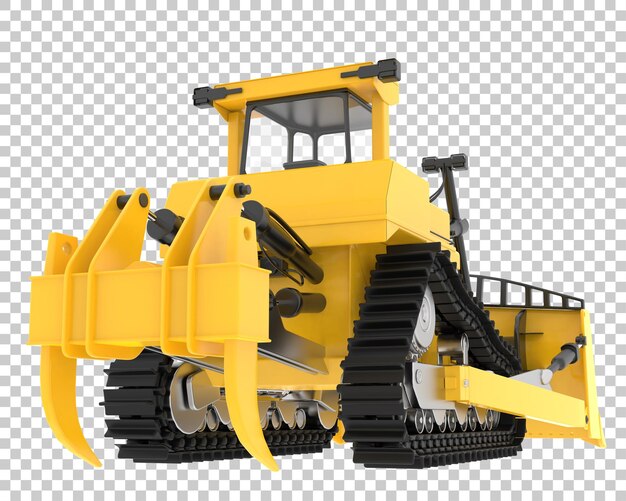 Bulldozer op transparante achtergrond 3D-rendering illustratie