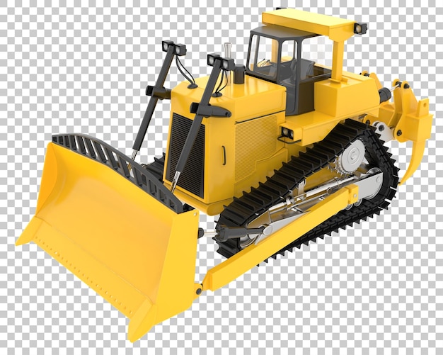 Bulldozer op transparante achtergrond 3D-rendering illustratie