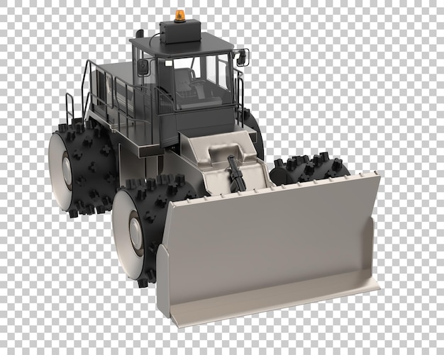 PSD bulldozer on transparent background 3d rendering illustration