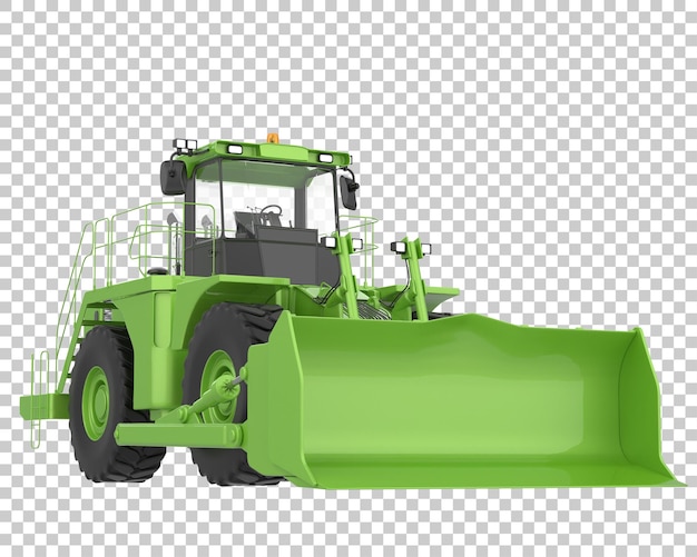 Bulldozer on transparent background 3d rendering illustration