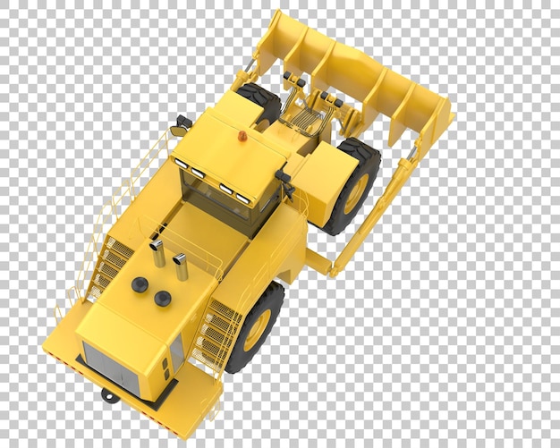 Bulldozer on transparent background 3d rendering illustration