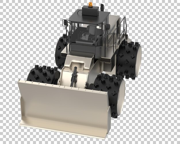 PSD bulldozer on transparent background 3d rendering illustration