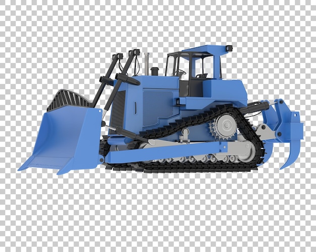 PSD bulldozer on transparent background 3d rendering illustration