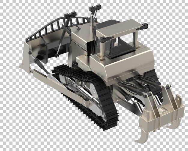 bulldozer on transparent background 3d rendering illustration
