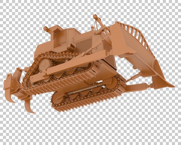 Bulldozer on transparent background 3d rendering illustration