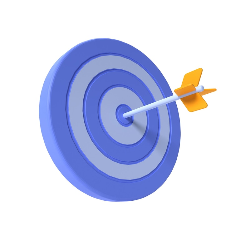PSD bullseye 3d vector pictogram illustratie activa