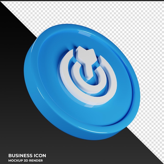 Bullseye Arrow Business Icon 3D Render Illustration