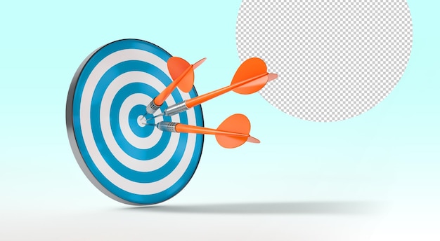Bullseye met darts vast in het midden. mock-up