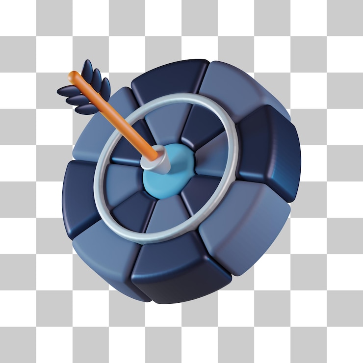 PSD bullseye target 3d icon