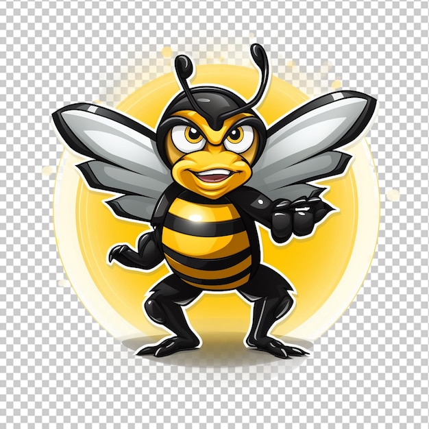 PSD bumble bee mascot logo