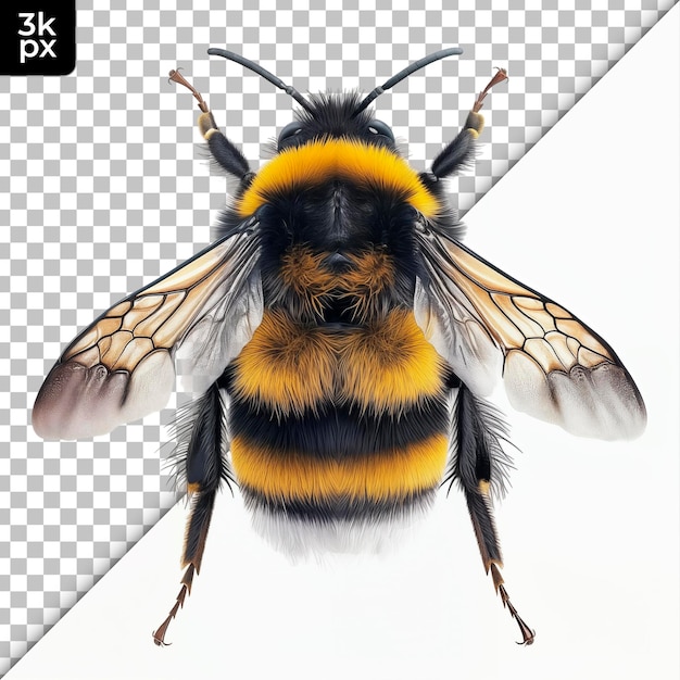 PSD bumblebee odizolowany na przezroczystym tle