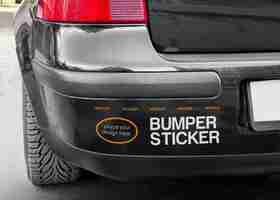 PSD bumpersticker mockup psd-sjabloon