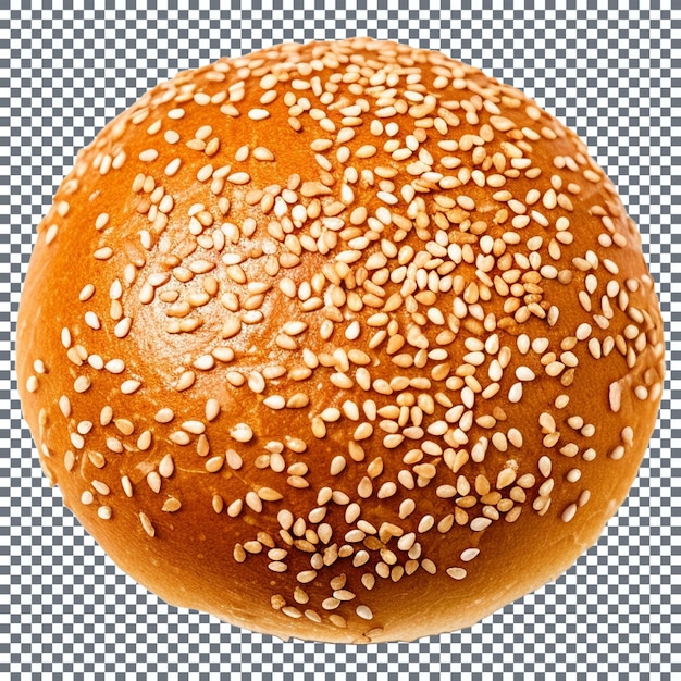 PSD bun with sesame seeds isolated on transparent background