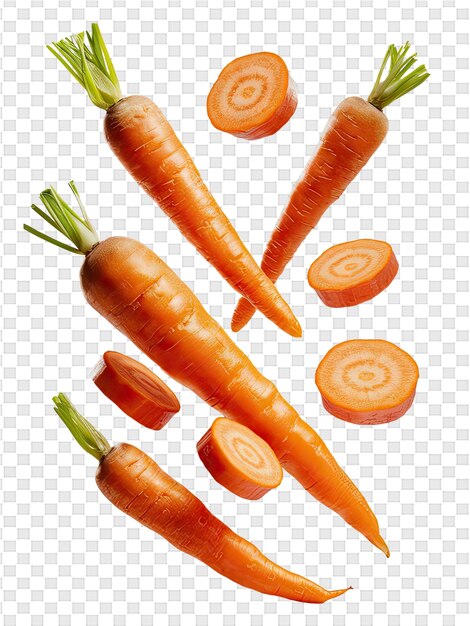 PSD a bunch of carrots are shown on a transparent background