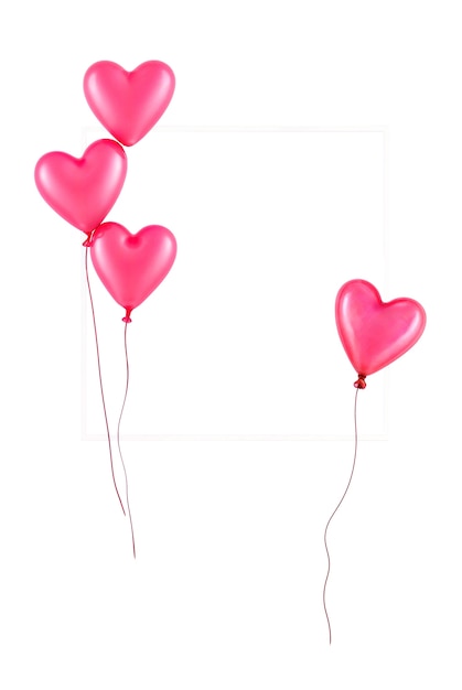 Bunch of floating balloons isolated