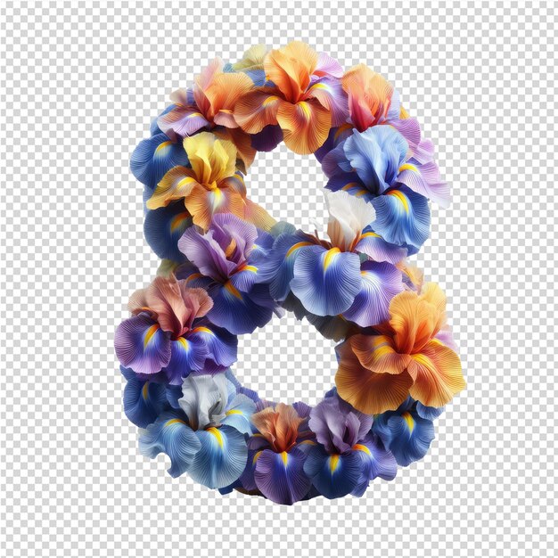 PSD un bouquet di fiori con la lettera s al centro