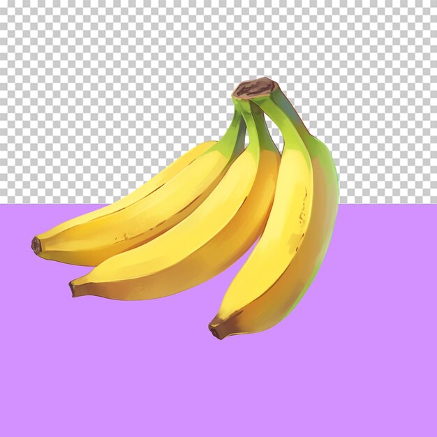 A bunch of fresh bananas isolated object transparent background