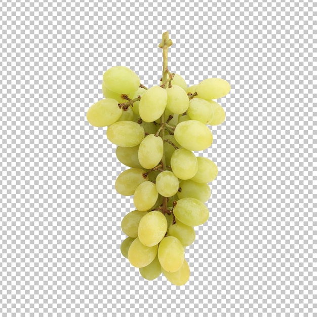 PSD bunch of fresh green grapes isolated rendering