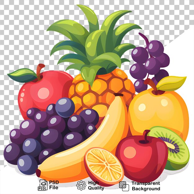 PSD un grappolo di frutta su uno sfondo trasparente con un file png