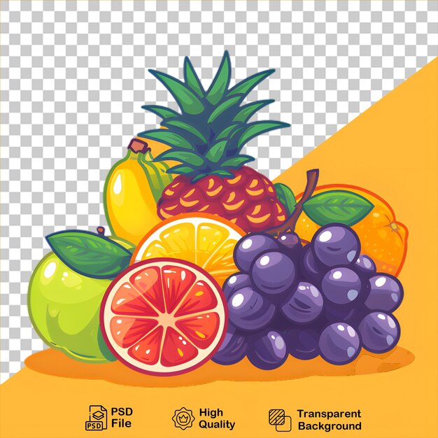 PSD un grappolo di frutta su uno sfondo trasparente con un file png