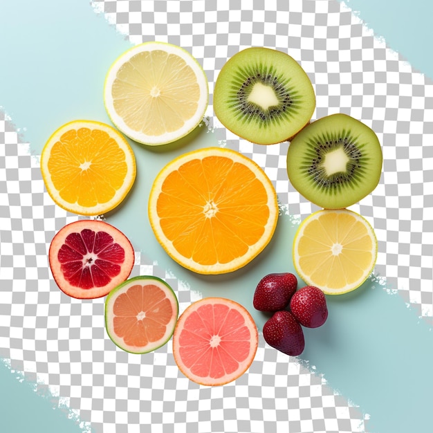 A bunch of fruits that are on a table