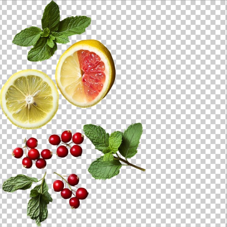 PSD a bunch of grapefruits are on a transparent background