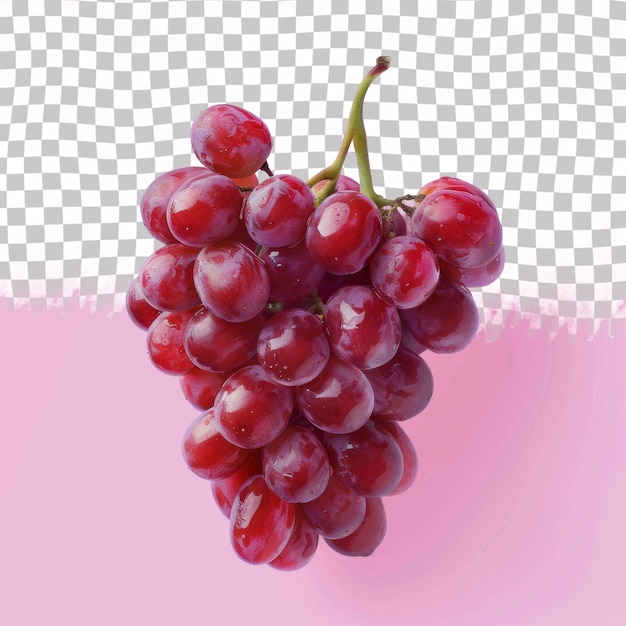 PSD a bunch of grapes with a pink background and a white checkered pattern