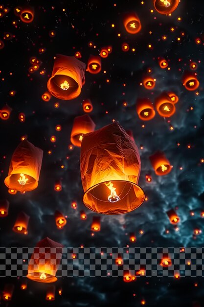 PSD a bunch of lanterns that say quot lantern quot are floating in the sky