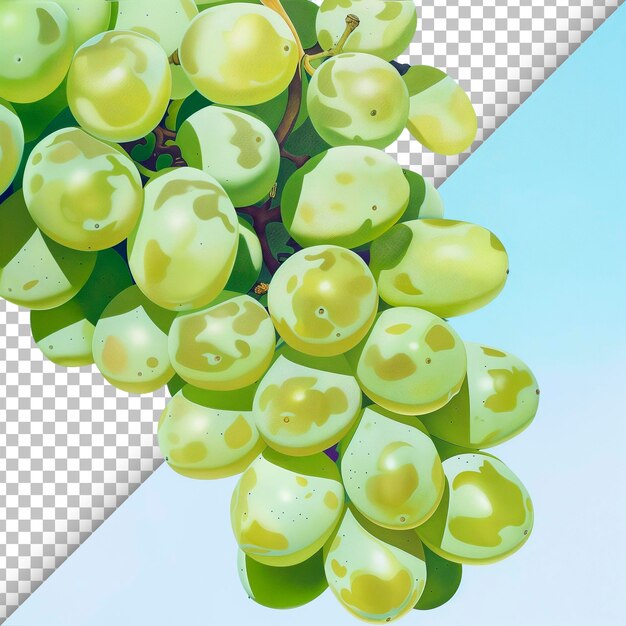 PSD Кусок безсеменного винограда на прозрачном фоне