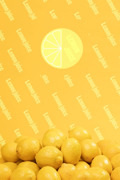 Bunch of organic lemons with mock-up