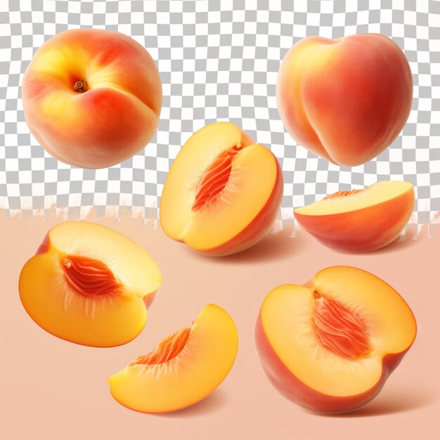 PSD a bunch of peaches are shown with the words peaches on them