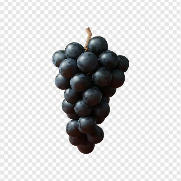 A bunch of puple grapes isolated on a transparent background by AI generative