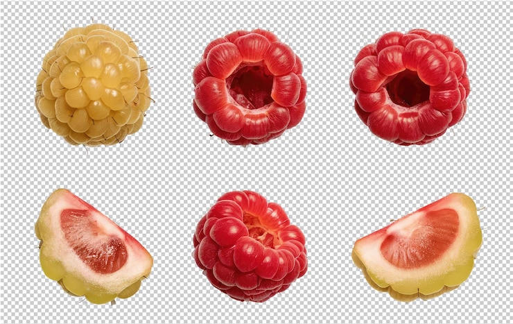 PSD a bunch of raspberries with raspberries on a transparent background