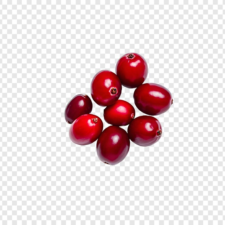 PSD a bunch of red berries with the word pomegranate on it