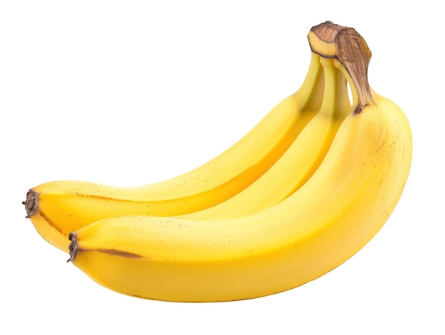 Bunch of Ripe Bananas on White Background Fresh Natural and Vibrant Fruit Image