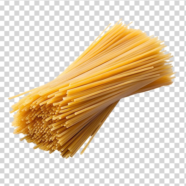 Bunch of spaghetti pasta isolated on transparent background top view