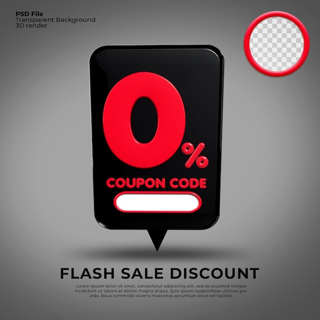 PSD bundle of 3d render down payment  0 percentage  sales price, red and black color, transparent