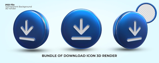 Bundle of 3D render icons download png render