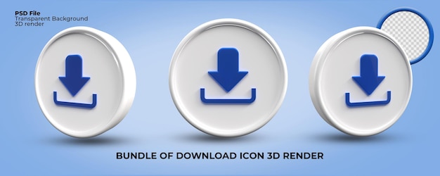 PSD bundle of 3d render icons download png render