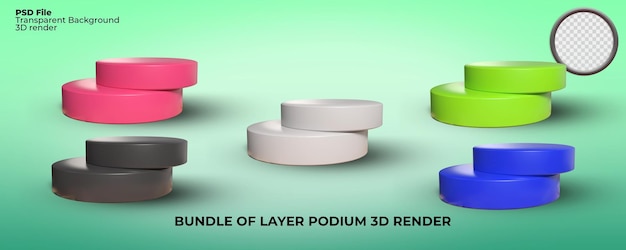 Bundle of 3d render luxury podium gold transparent for sale product