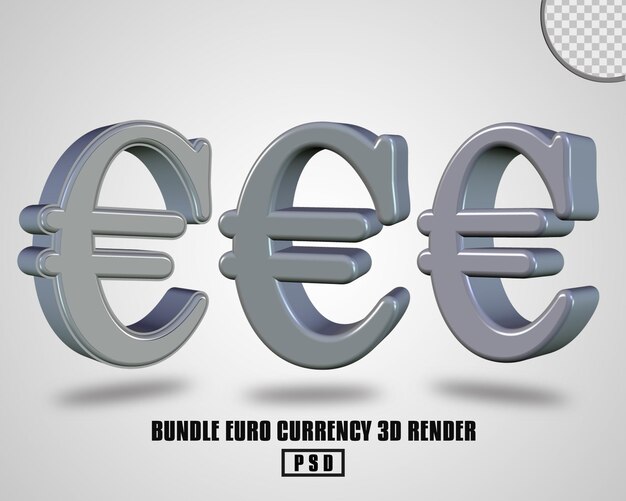 PSD bundle currency 3d render