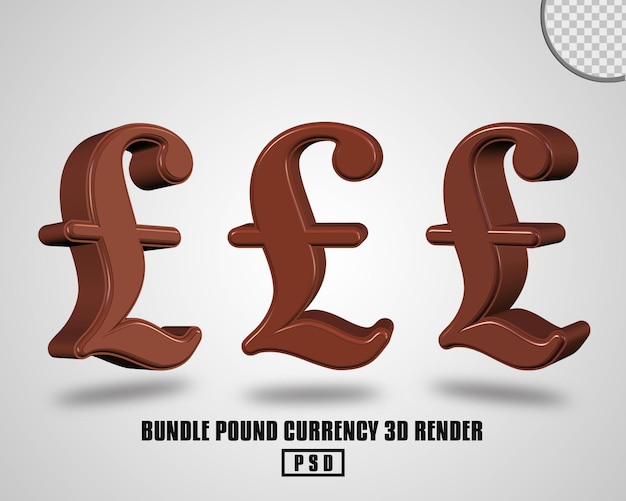 PSD bundle currency 3d render