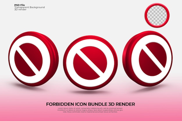 PSD bundle of forbidden icon transparent png easy copy