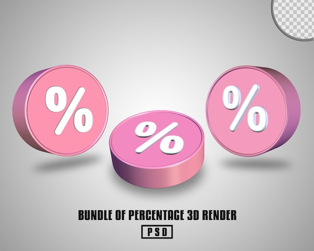 bundle of percentage 3D render