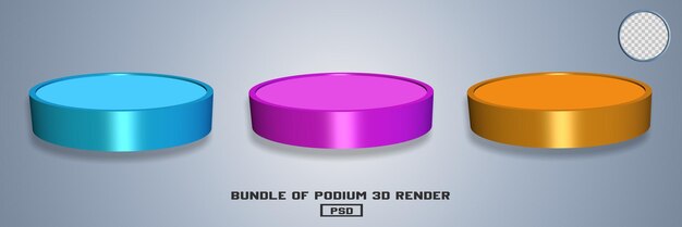 PSD bundle of podium 3d render